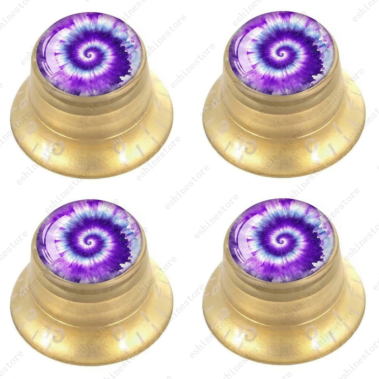 Guitar Reflector Knobs with Spiral Tie Dye Cap Top Hat Knob for Les Paul SG - 09