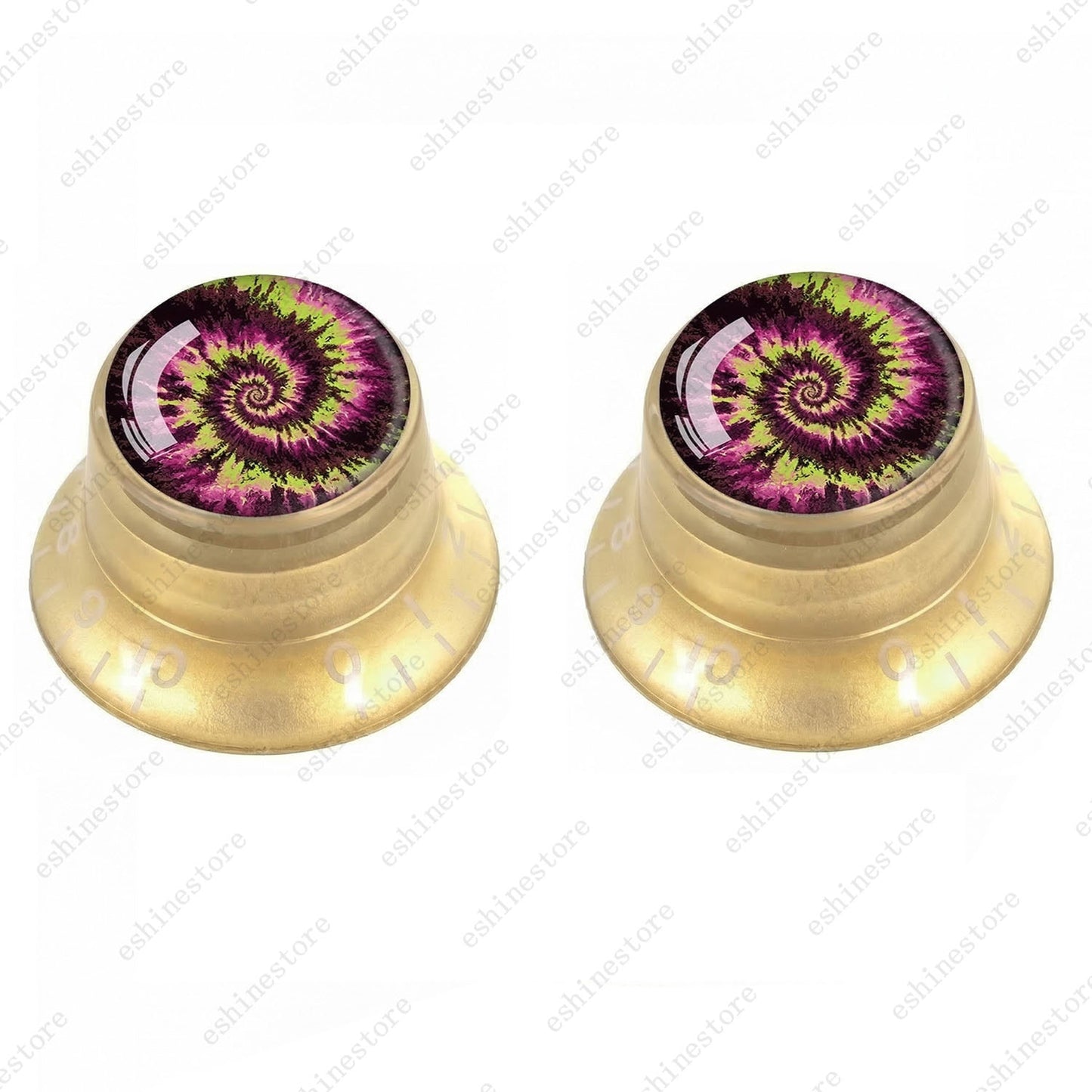Guitar Reflector Knobs with Spiral Tie Dye Cap Top Hat Knob for Les Paul SG - 01