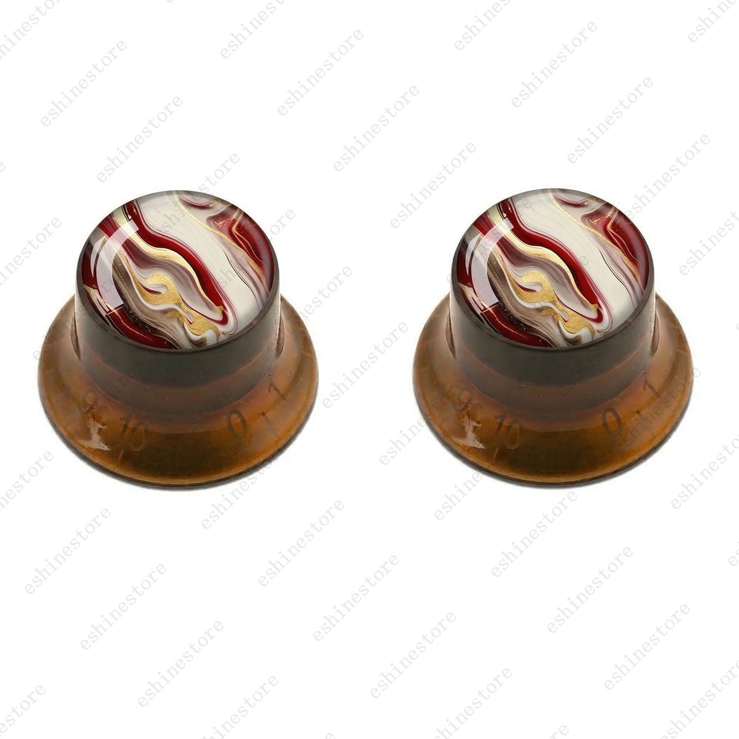 Guitar Reflector Knobs with Abstract Art Cap Top Hat Knobs for Les Paul SG - 04