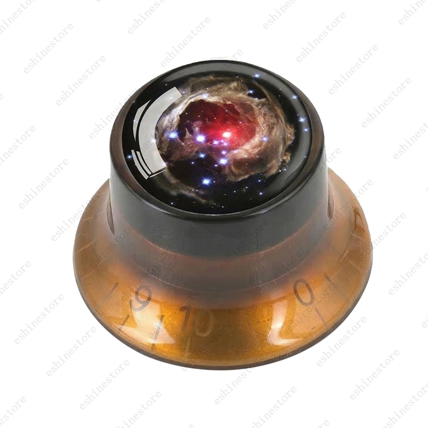 Guitar Reflector Knobs w/ Nebula Pattern Design Cap Top Hat Knob for Les Paul SG