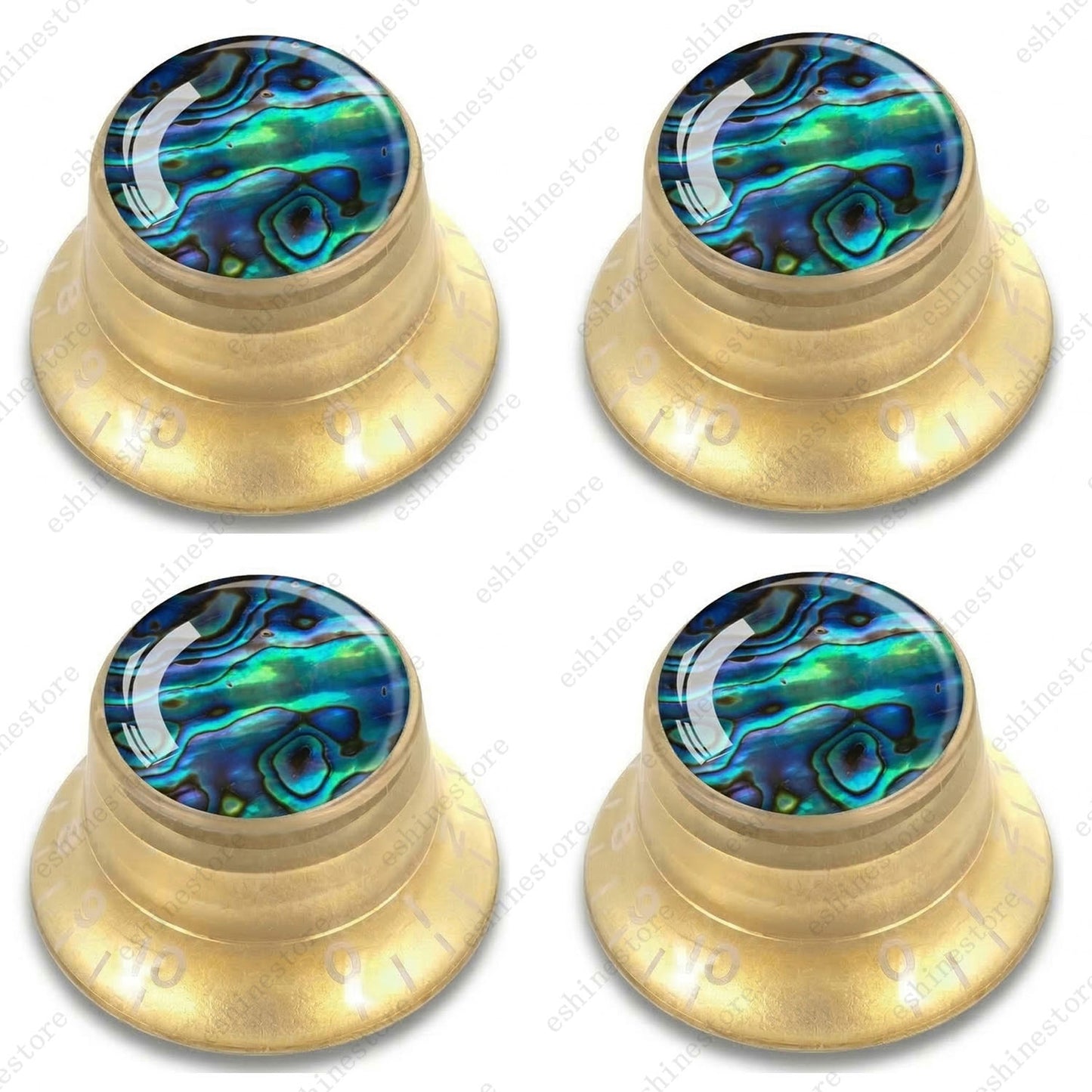 Guitar Reflector Knob with Seashell Pattern Cap Top Hat Knob for Les Paul SG -07