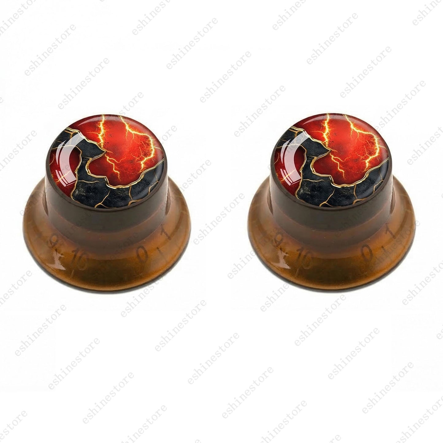 Guitar Reflector Knobs with Abstract Art Cap Top Hat Knobs for Les Paul SG - 10