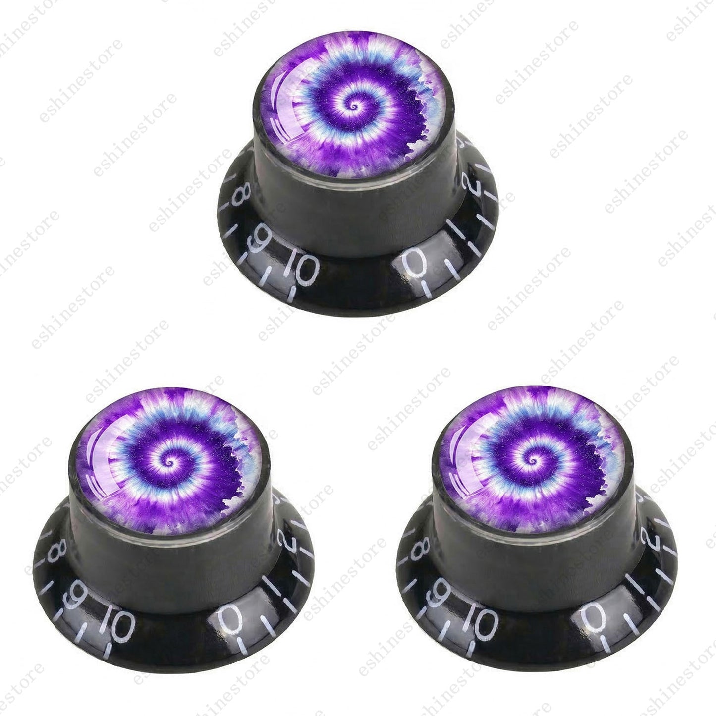 Guitar Reflector Knobs with Spiral Tie Dye Cap Top Hat Knob for Les Paul SG - 09