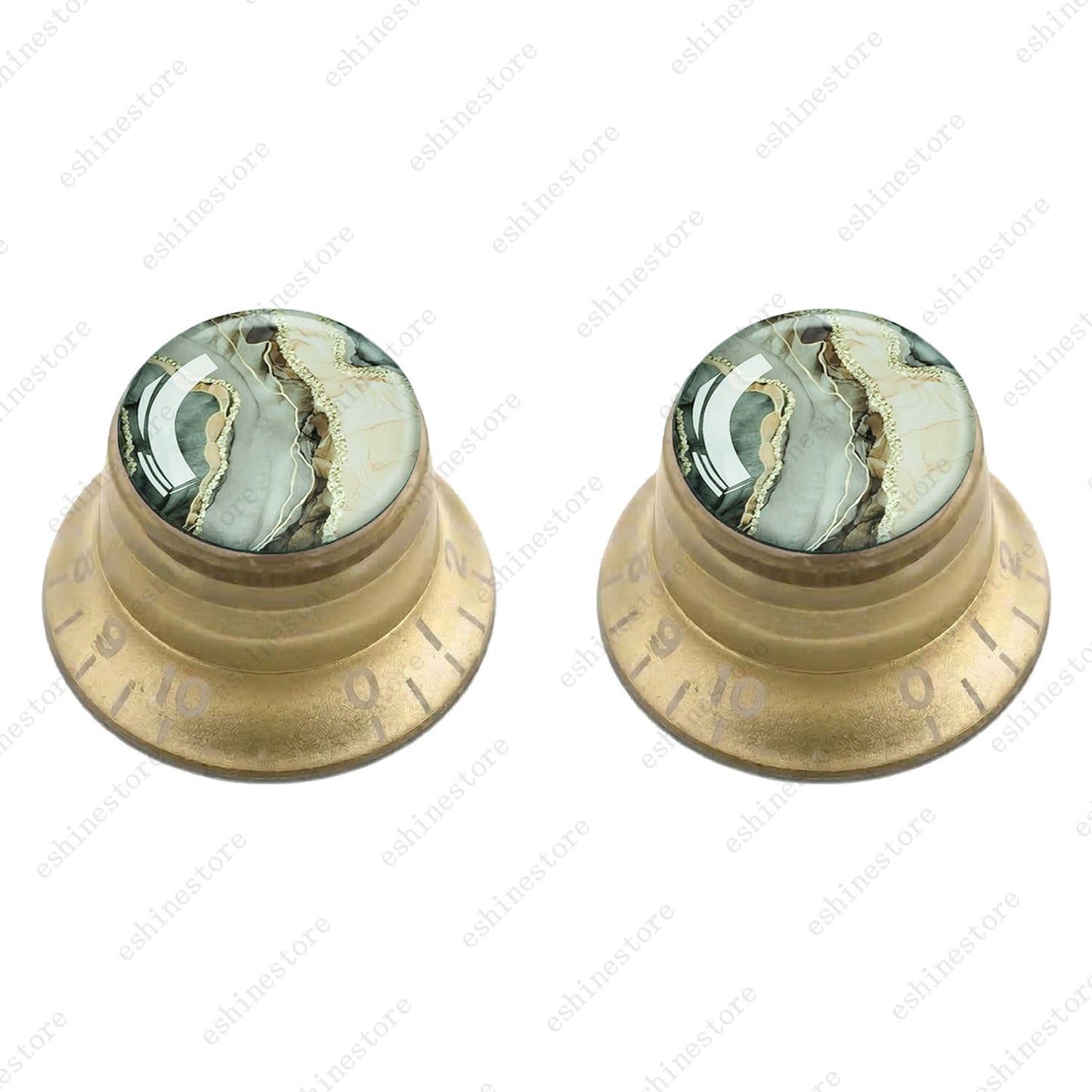 Guitar Reflector Knobs with Marble Texture Cap Top Hat Knob for Les Paul SG - 05