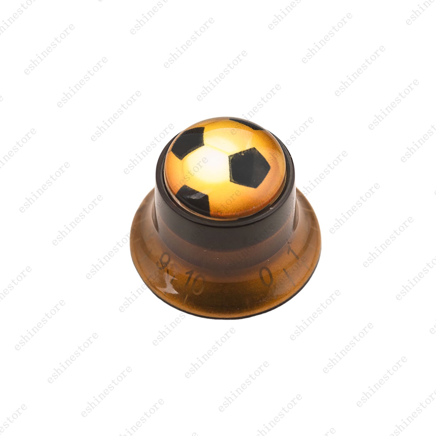 Guitar Reflector Knobs w/ Golden Soccer Design Cap Top Hat Knobs for Les Paul SG
