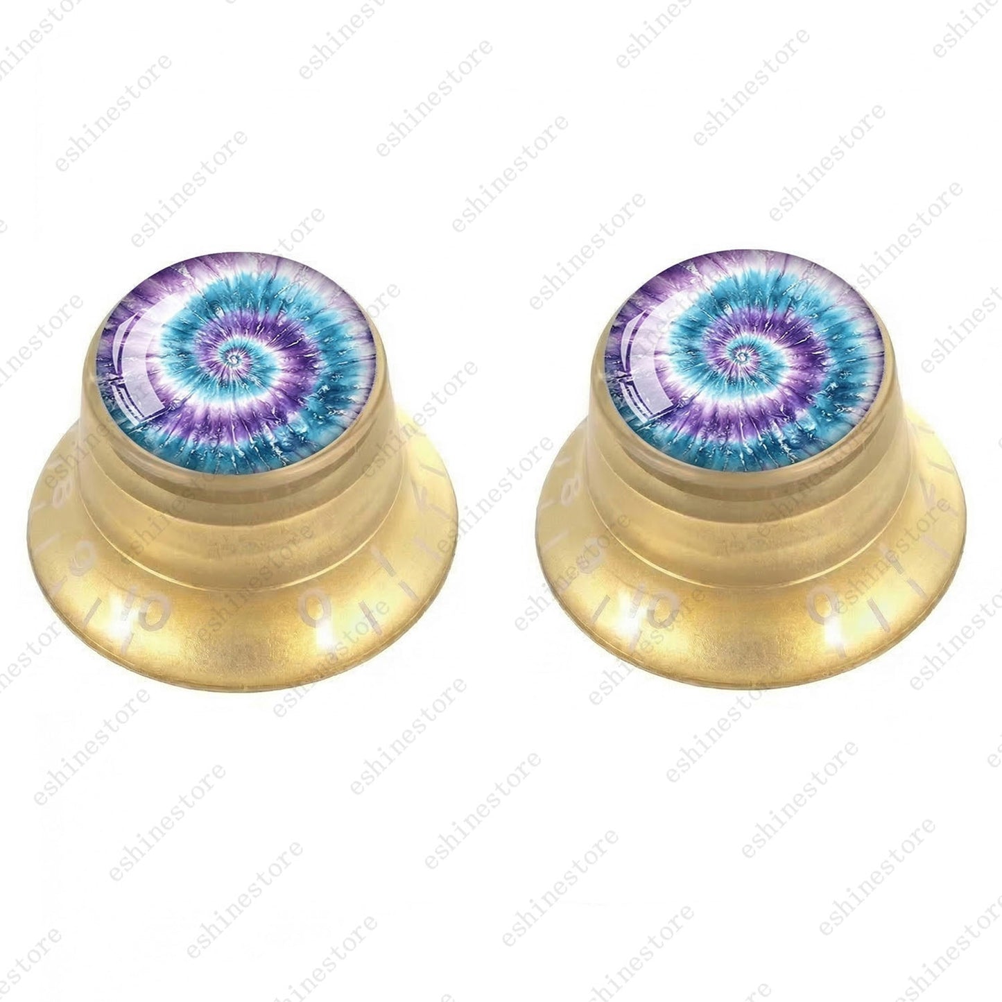 Guitar Reflector Knobs with Spiral Tie Dye Cap Top Hat Knob for Les Paul SG - 10