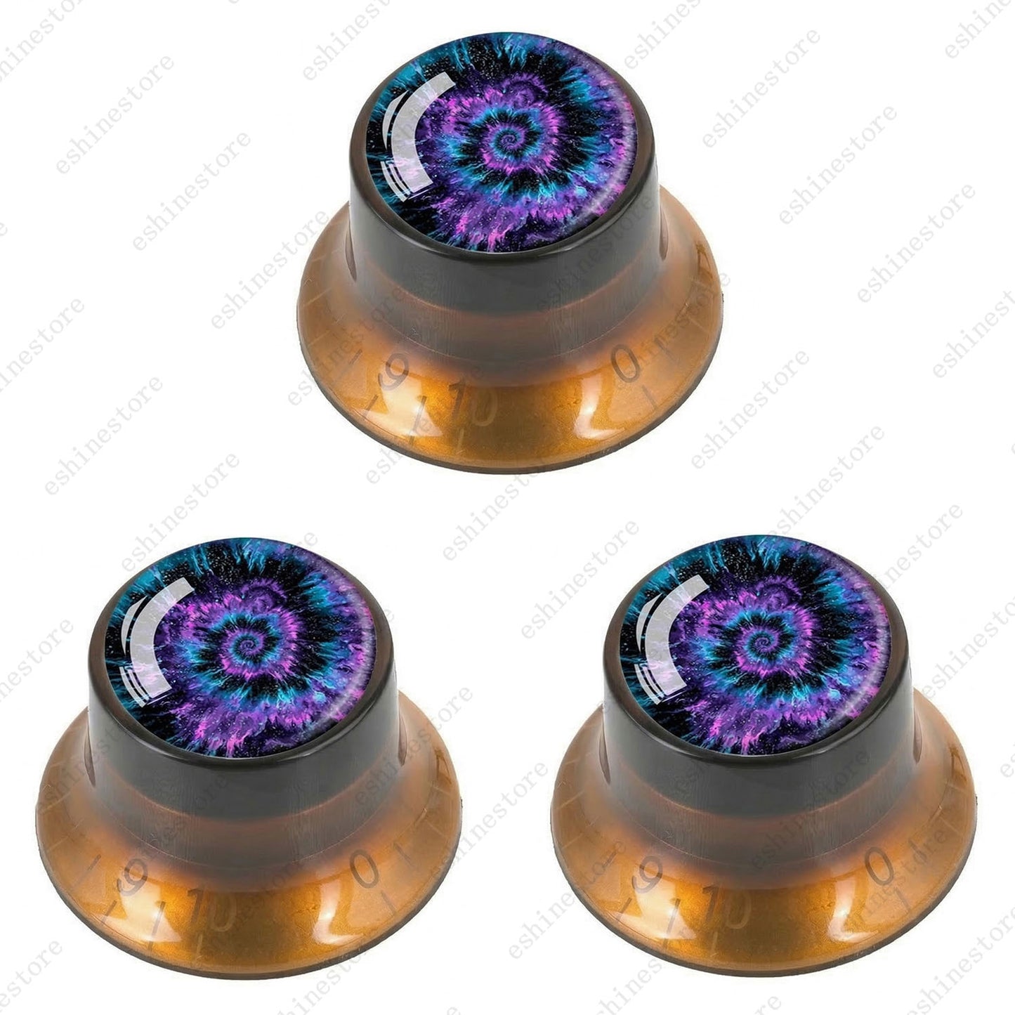 Guitar Reflector Knobs with Spiral Tie Dye Cap Top Hat Knob for Les Paul SG - 08