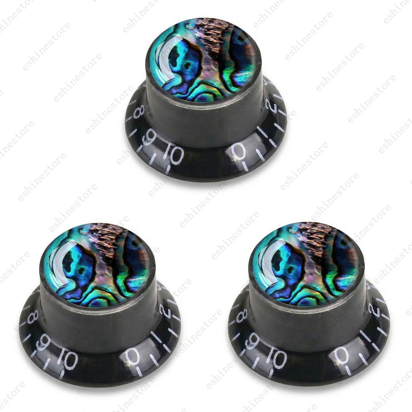 Guitar Reflector Knob with Seashell Pattern Cap Top Hat Knob for Les Paul SG -02