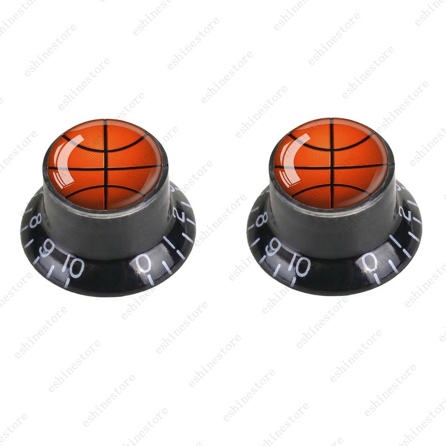 Guitar Reflector Knobs w/ Basketball Design Cap Top Hat Knobs for Les Paul SG