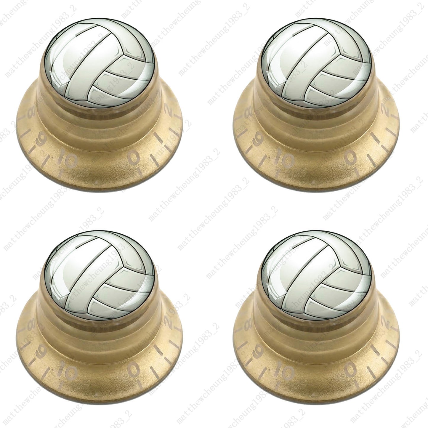 4Pcs Gold Guitar Reflector Knobs For Les Paul SG  - 10 Ball Styles Available