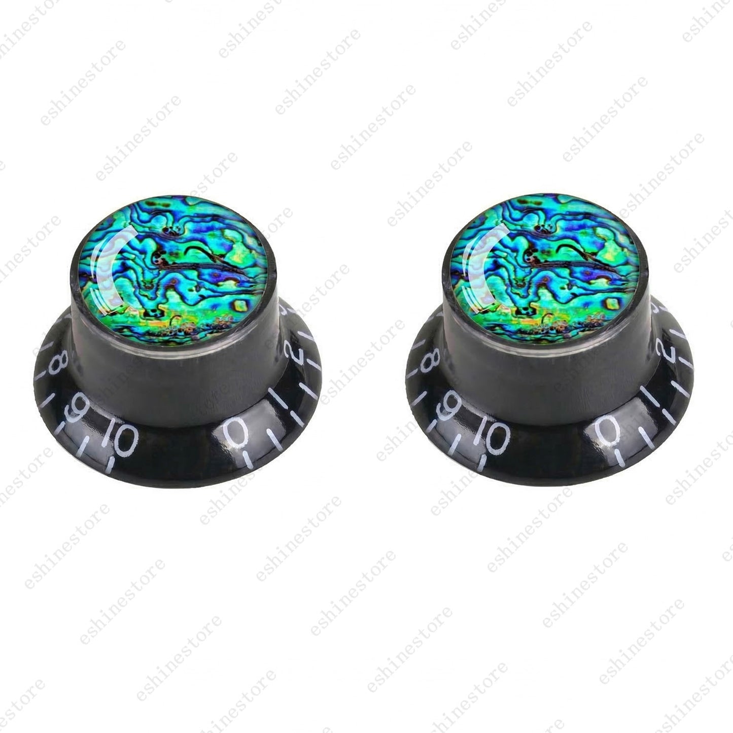 Guitar Reflector Knob with Seashell Pattern Cap Top Hat Knob for Les Paul SG -04