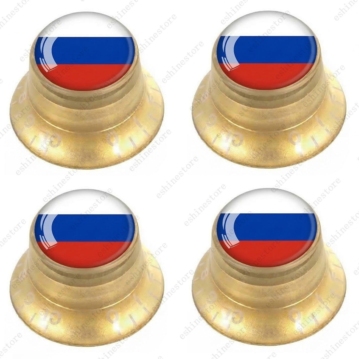 Guitar Reflector Knobs w/ Russian Flag Design Cap Top Hat Knobs for Les Paul SG