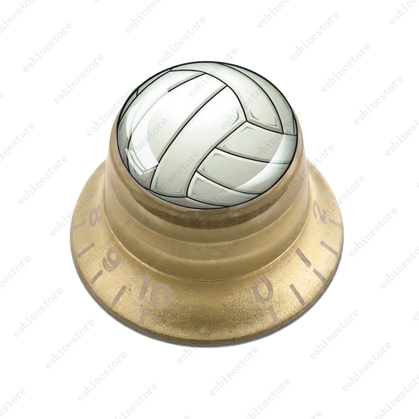 Guitar Reflector Knobs w/ Volleyball Design Cap Top Hat Knobs for Les Paul SG