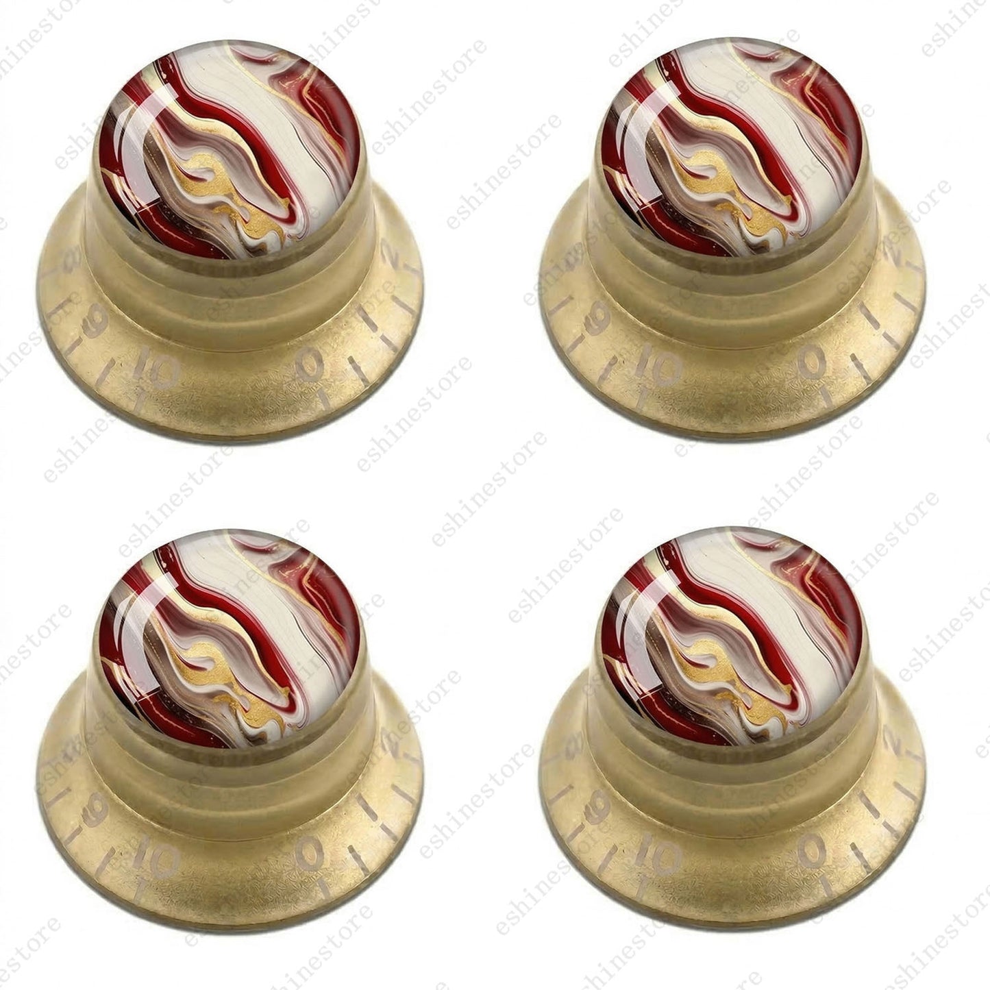 Guitar Reflector Knobs with Abstract Art Cap Top Hat Knobs for Les Paul SG - 04