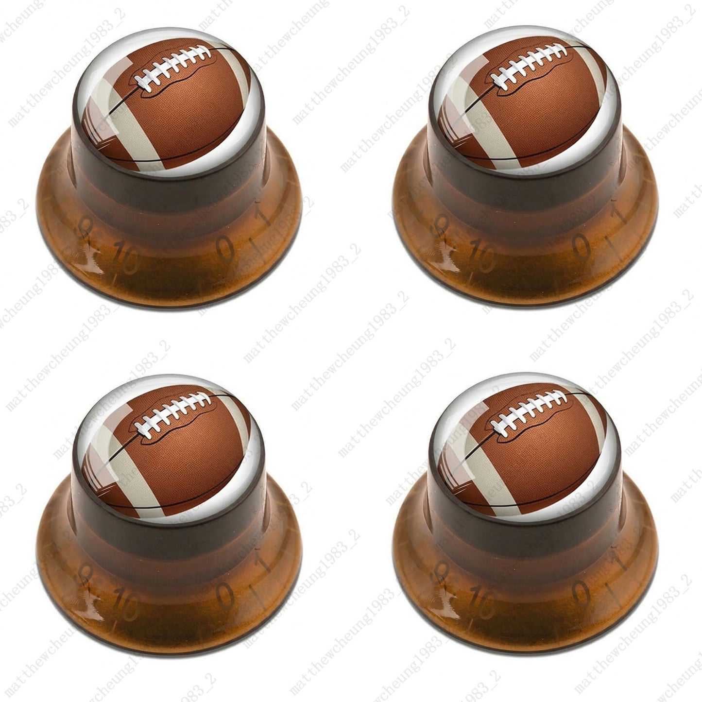 4Pcs Amber Guitar Reflector Knobs For Les Paul SG  - 10 Ball Styles Available