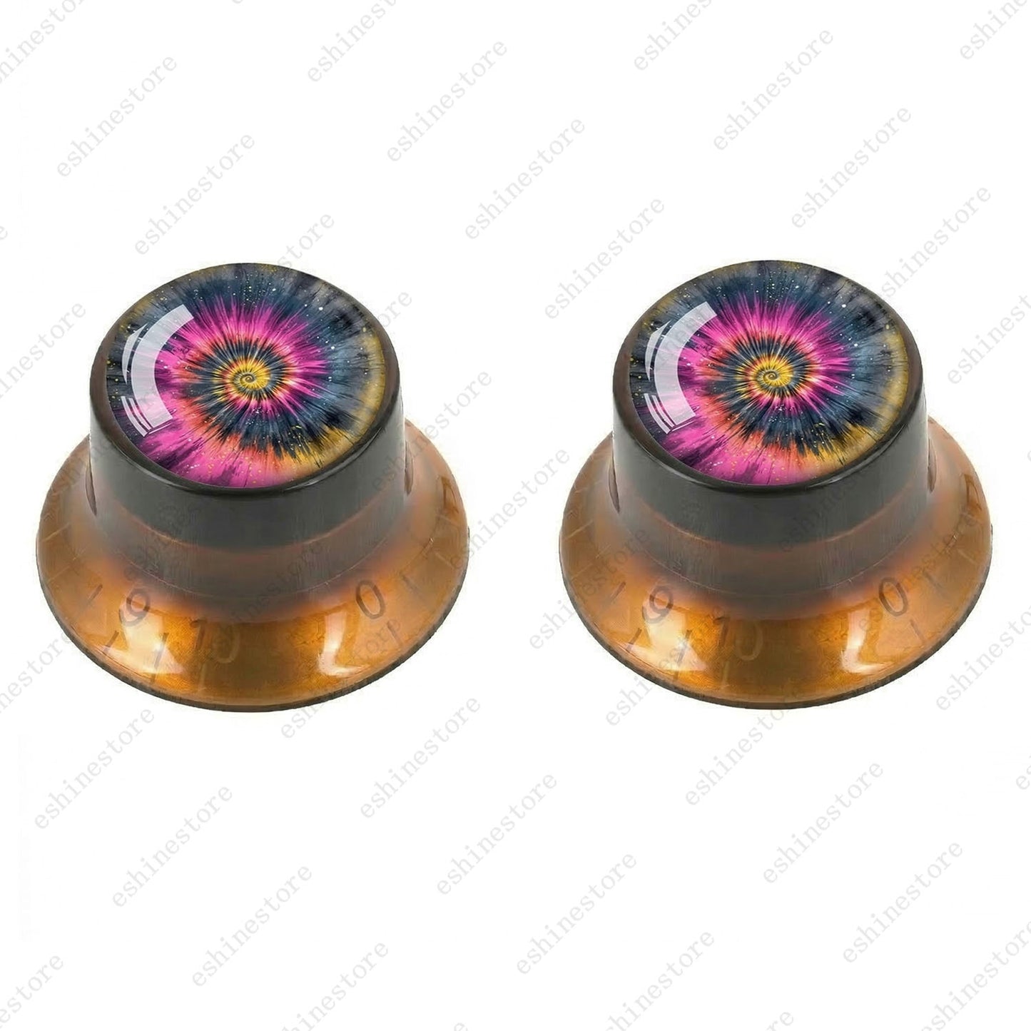 Guitar Reflector Knobs with Spiral Tie Dye Cap Top Hat Knob for Les Paul SG - 07