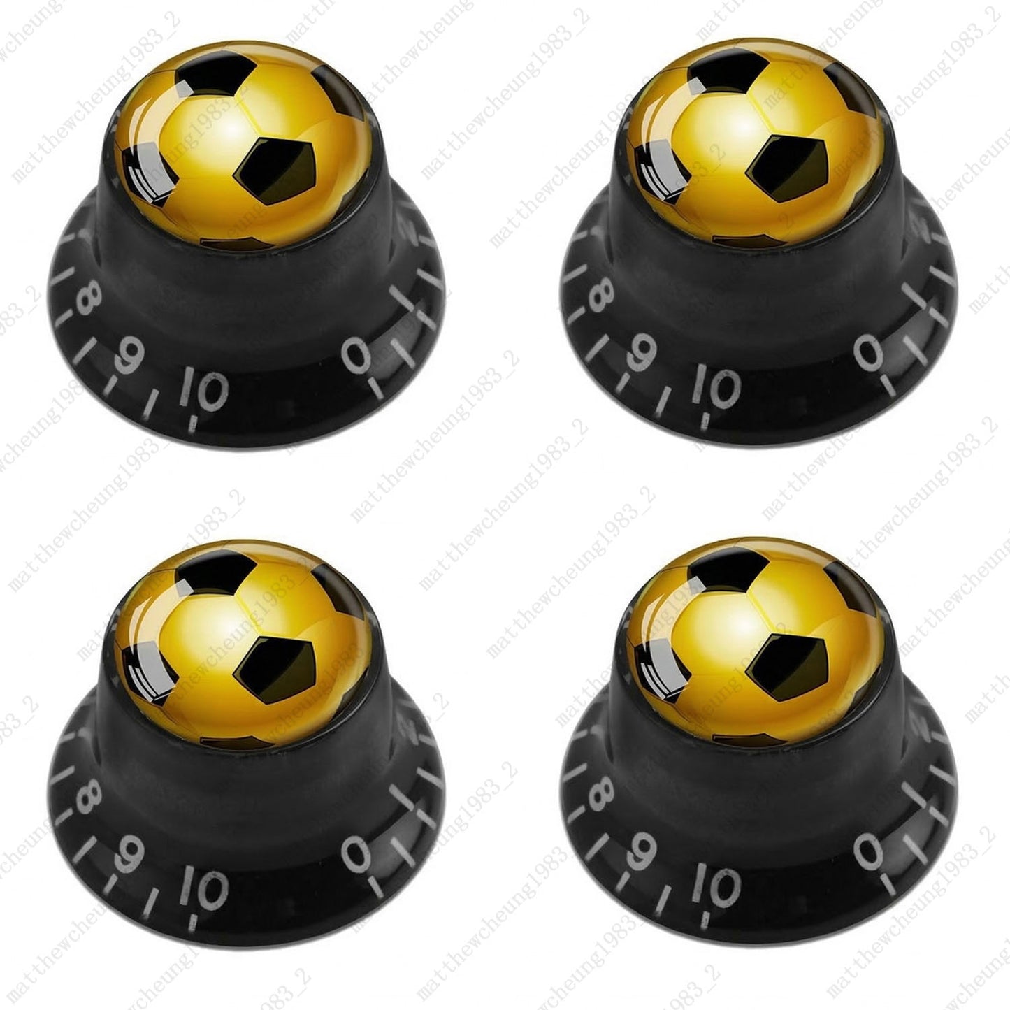 4Pcs Black Guitar Reflector Knobs For Les Paul SG  - 10 Ball Styles Available