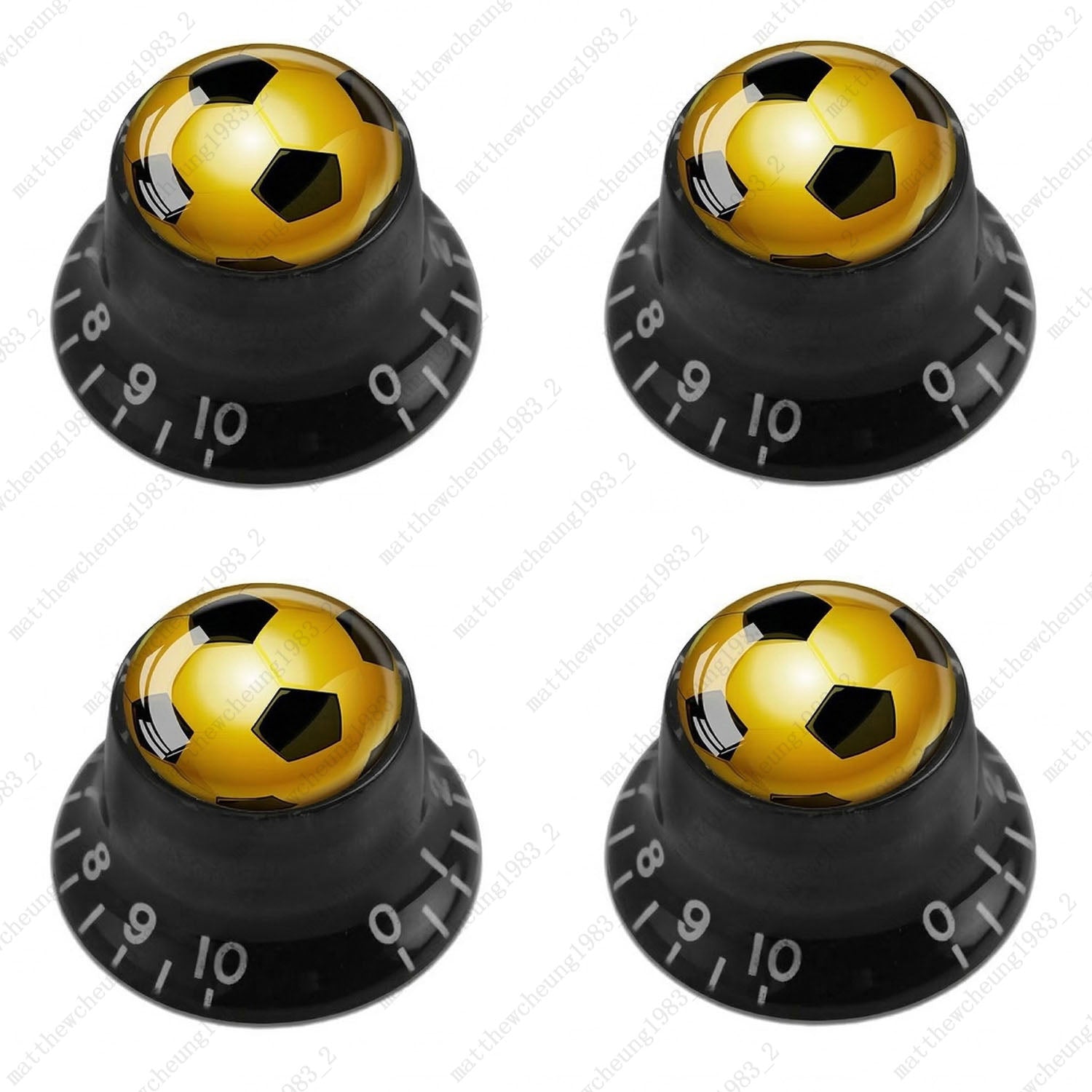 4Pcs Black Guitar Reflector Knobs For Les Paul SG  - 10 Ball Styles Available