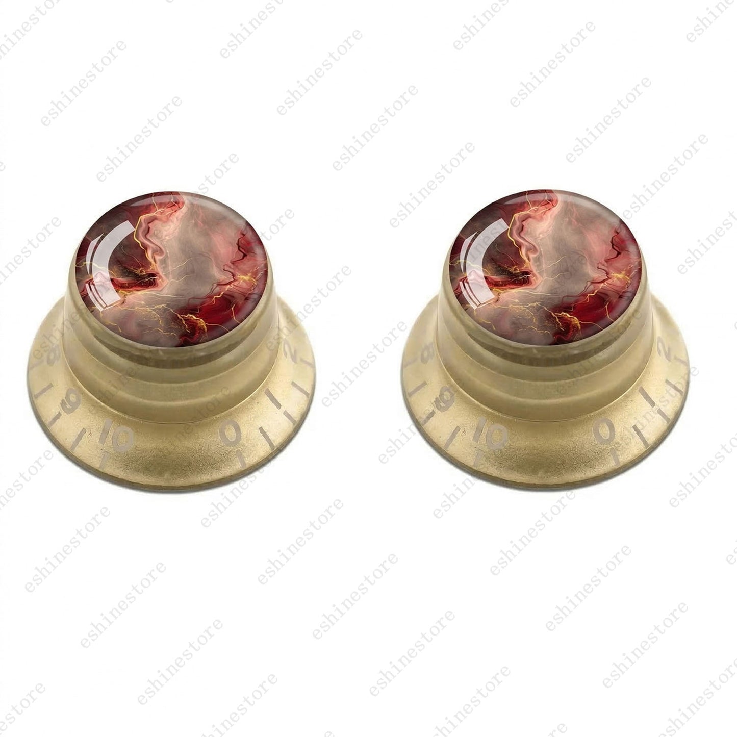 Guitar Reflector Knobs with Abstract Art Cap Top Hat Knobs for Les Paul SG - 05