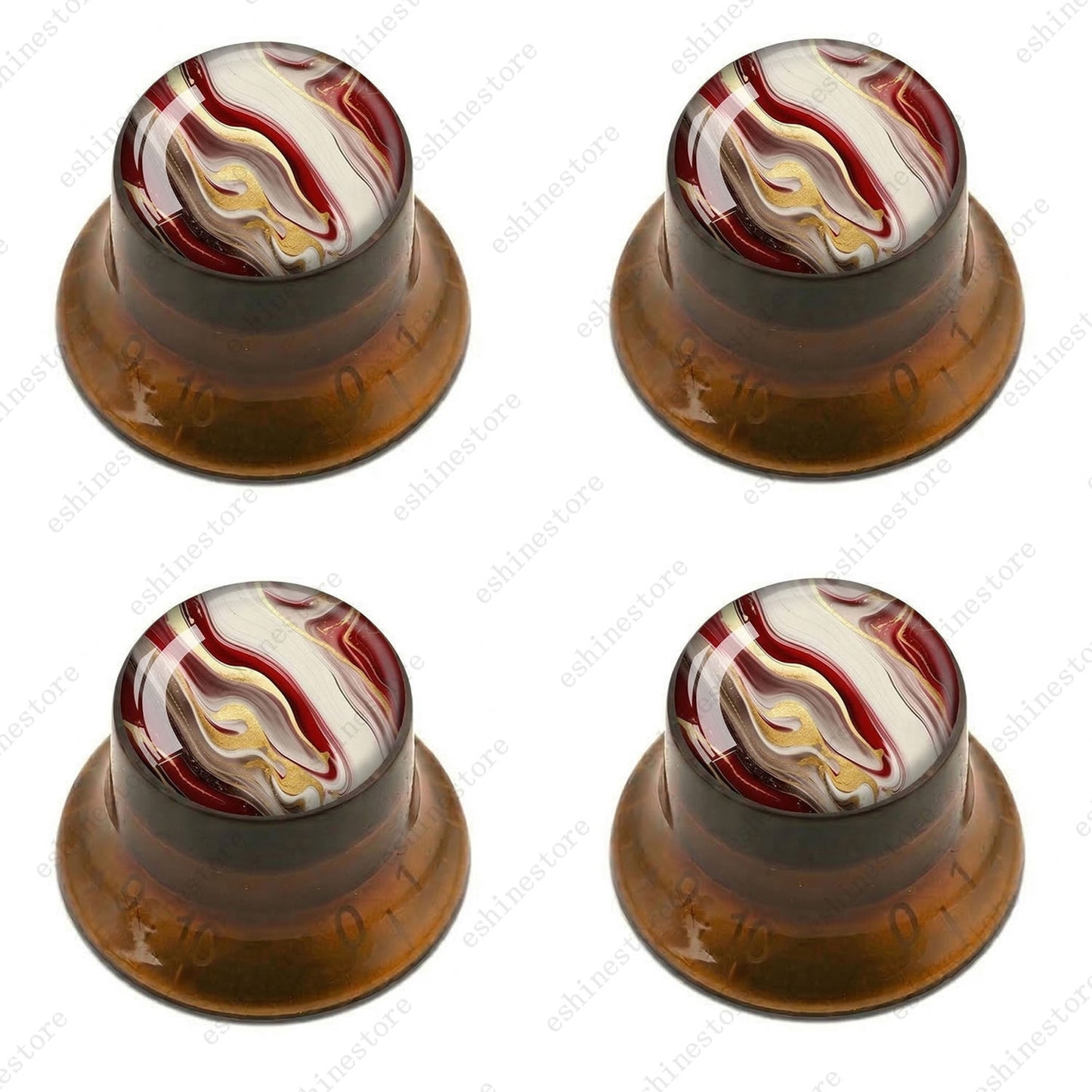 Guitar Reflector Knobs with Abstract Art Cap Top Hat Knobs for Les Paul SG - 04