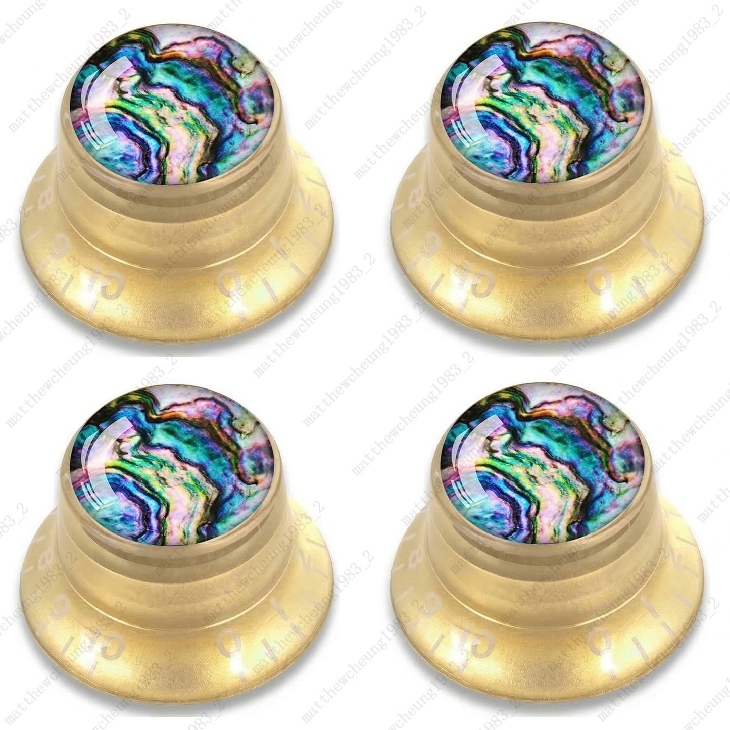 4Pcs Gold Guitar Reflector Knos For Les Paul SG -10 Seashell Pattern Options