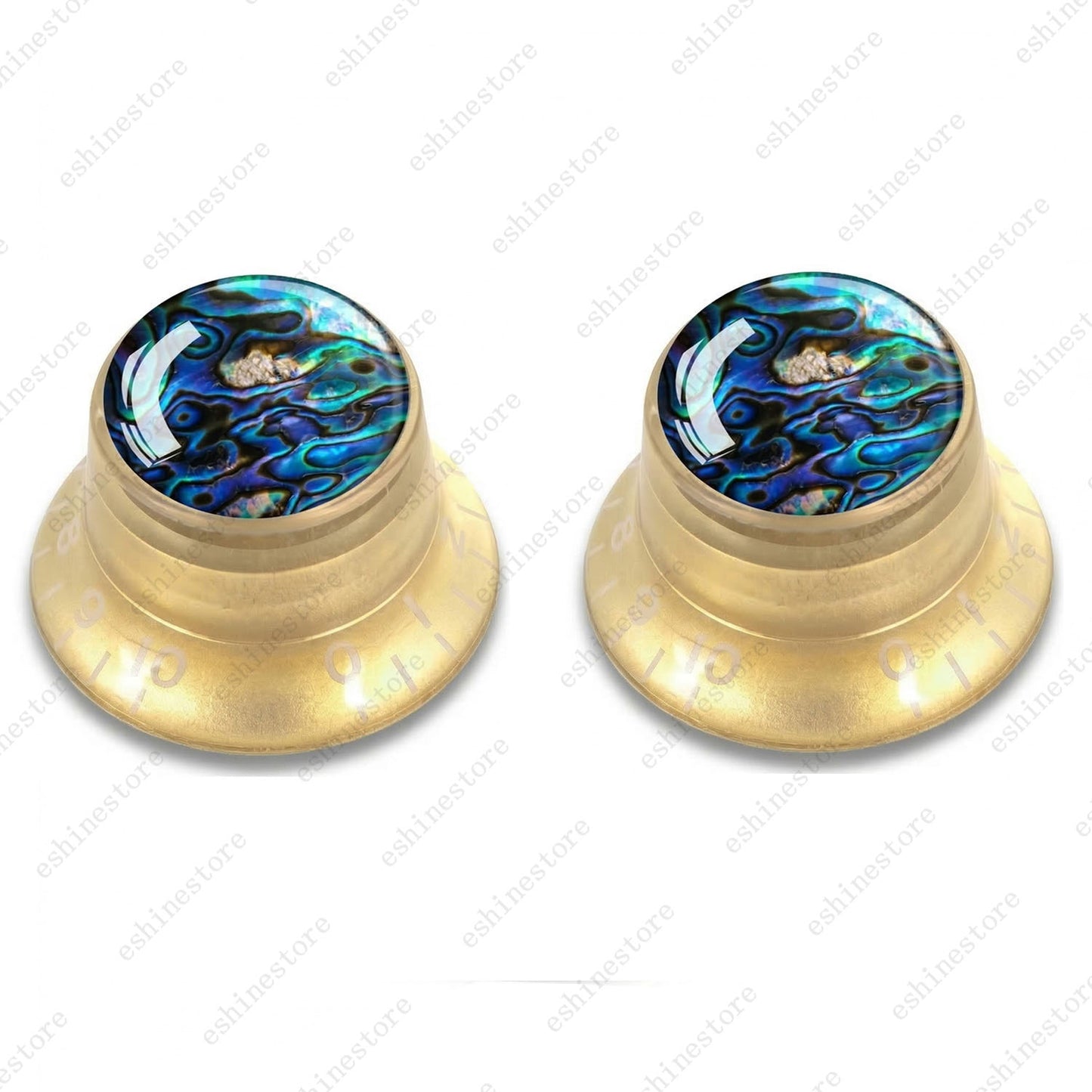 Guitar Reflector Knob with Seashell Pattern Cap Top Hat Knob for Les Paul SG -06