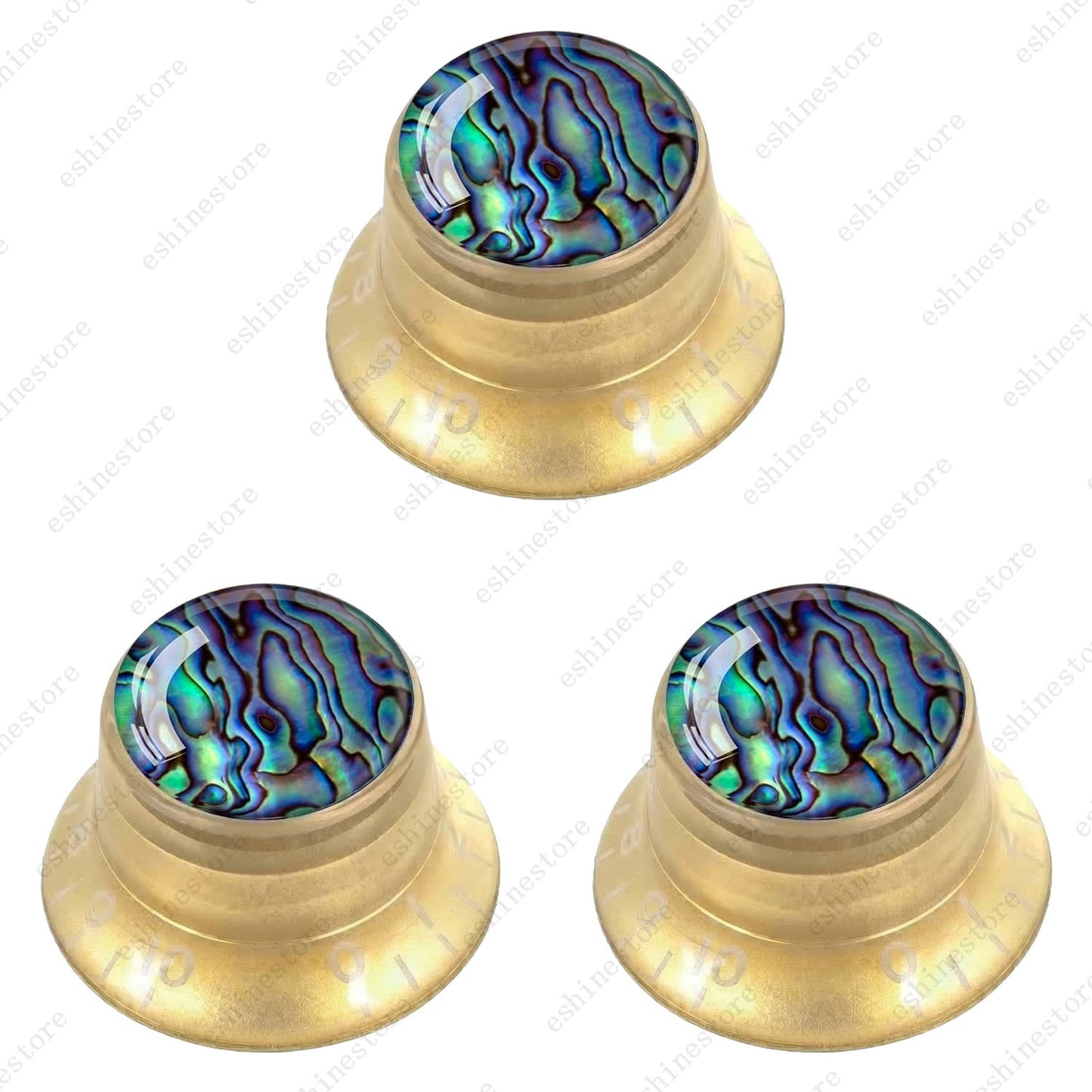 Guitar Reflector Knob with Seashell Pattern Cap Top Hat Knob for Les Paul SG -03