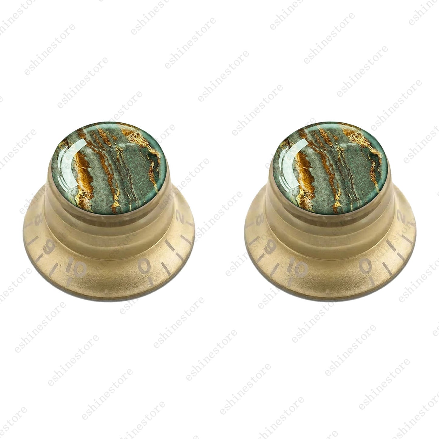 Guitar Reflector Knobs with Marble Texture Cap Top Hat Knob for Les Paul SG - 04