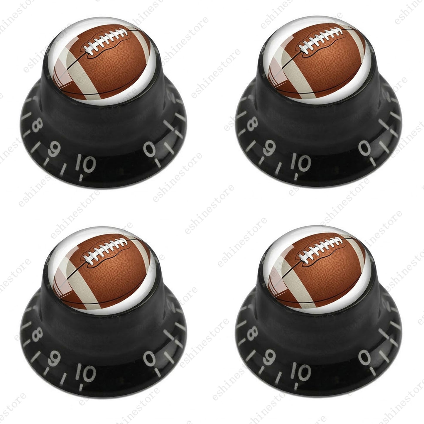 Guitar Reflector Knobs w/ American Football Design Cap Top Hat Knobs for LP SG