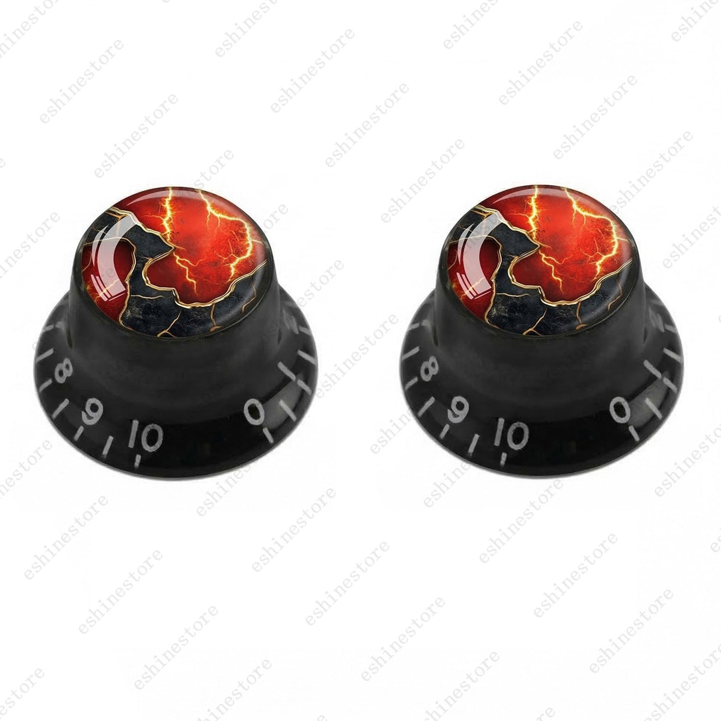 Guitar Reflector Knobs with Abstract Art Cap Top Hat Knobs for Les Paul SG - 10