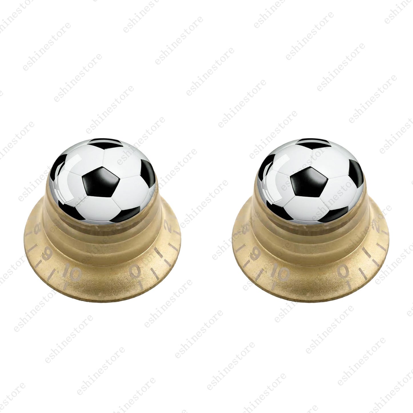 Electric Guitar Reflector Knob w/ Soccer Design Cap Top Hat Knob for Les Paul SG
