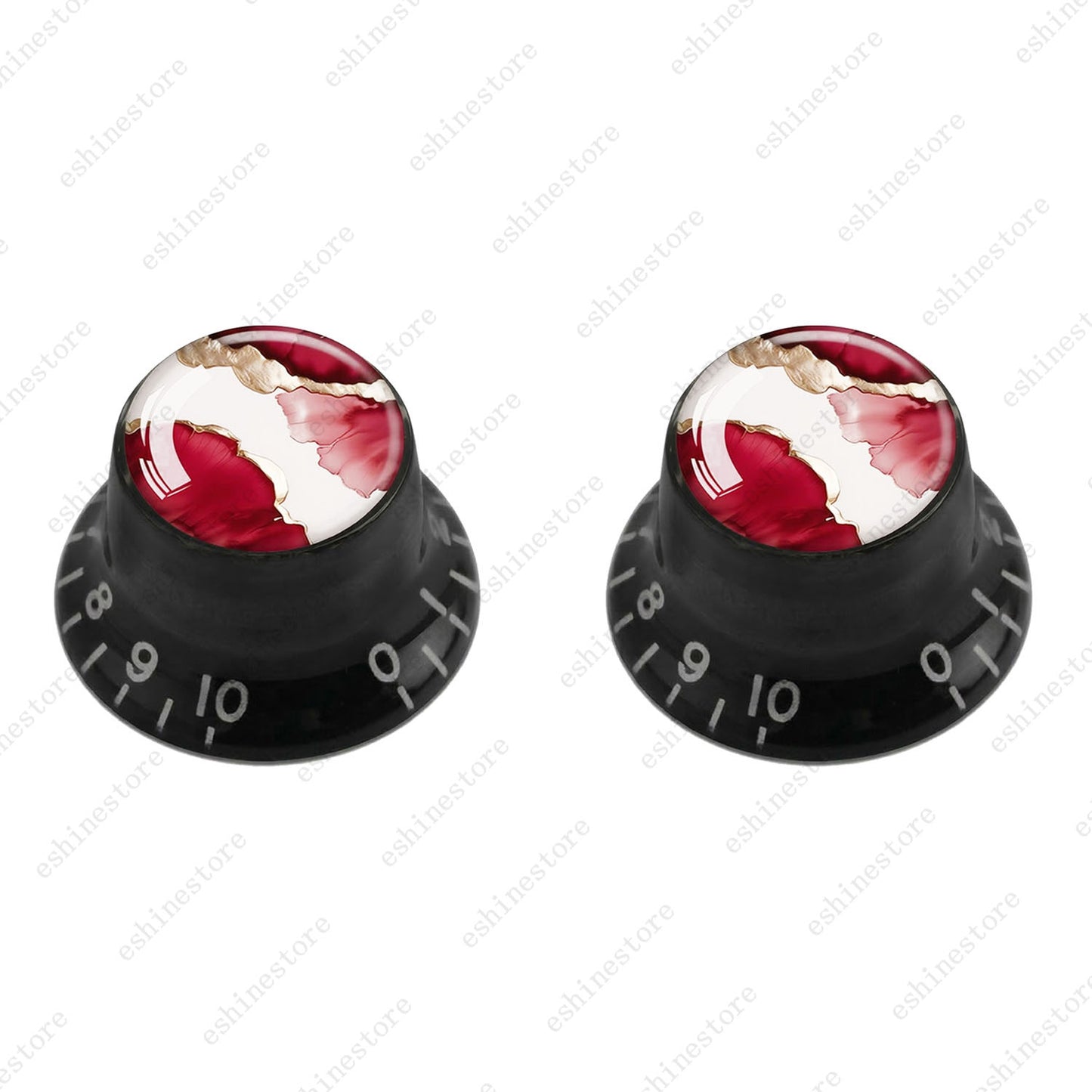 Guitar Reflector Knobs with Abstract Art Cap Top Hat Knobs for Les Paul SG - 06