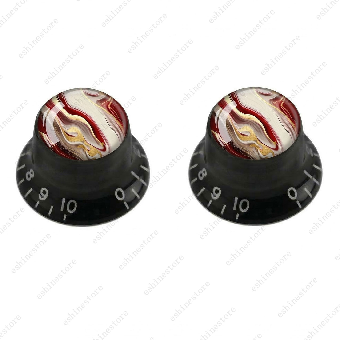 Guitar Reflector Knobs with Abstract Art Cap Top Hat Knobs for Les Paul SG - 04