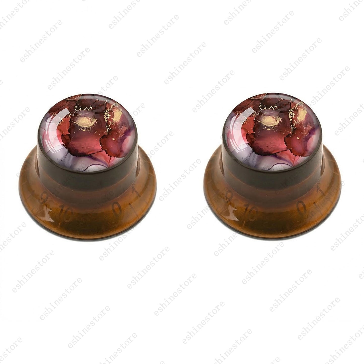 Guitar Reflector Knobs with Abstract Art Cap Top Hat Knobs for Les Paul SG - 07