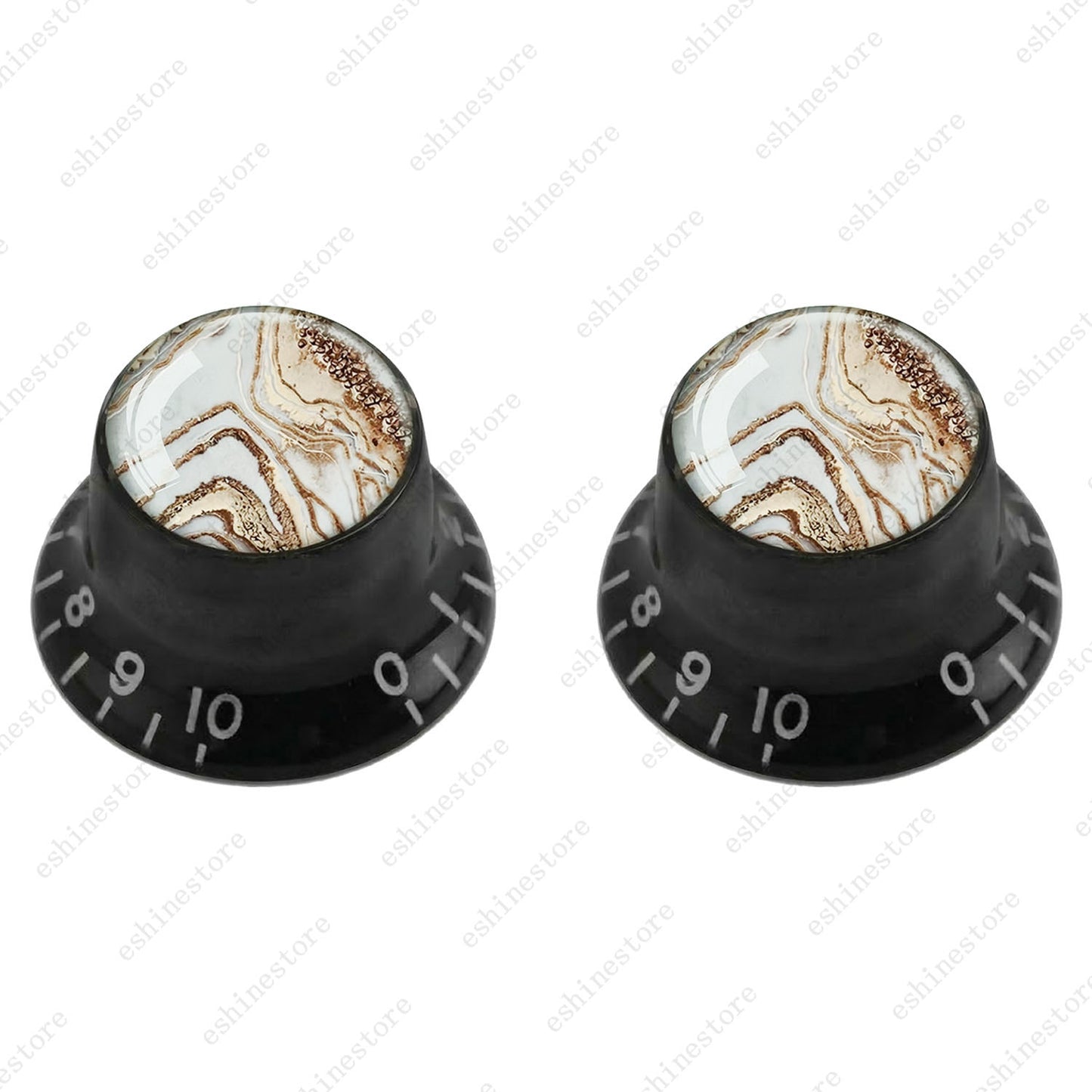 Guitar Reflector Knobs with Marble Texture Cap Top Hat Knob for Les Paul SG - 03