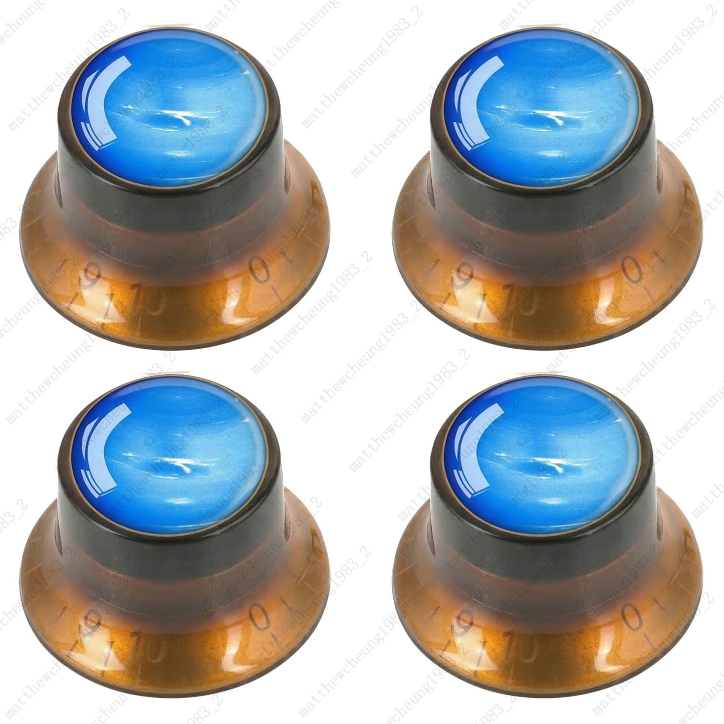 4Pcs Amber Guitar Reflector Knos For Les Paul SG -8 Solar System Pattern Option