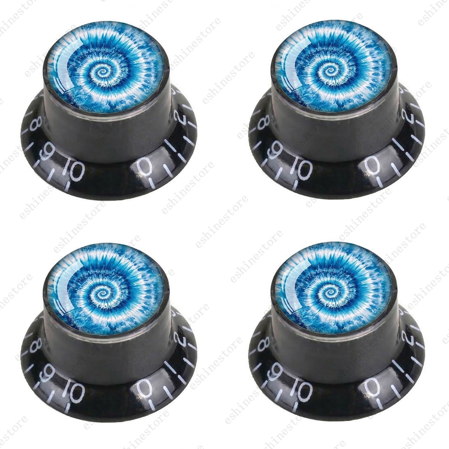 Guitar Reflector Knobs with Spiral Tie Dye Cap Top Hat Knob for Les Paul SG - 05