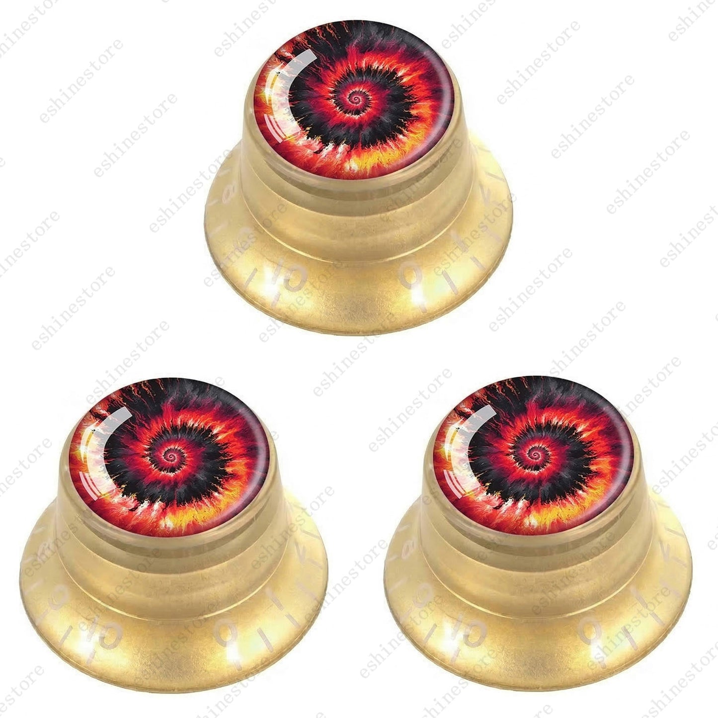 Guitar Reflector Knobs with Spiral Tie Dye Cap Top Hat Knob for Les Paul SG - 02
