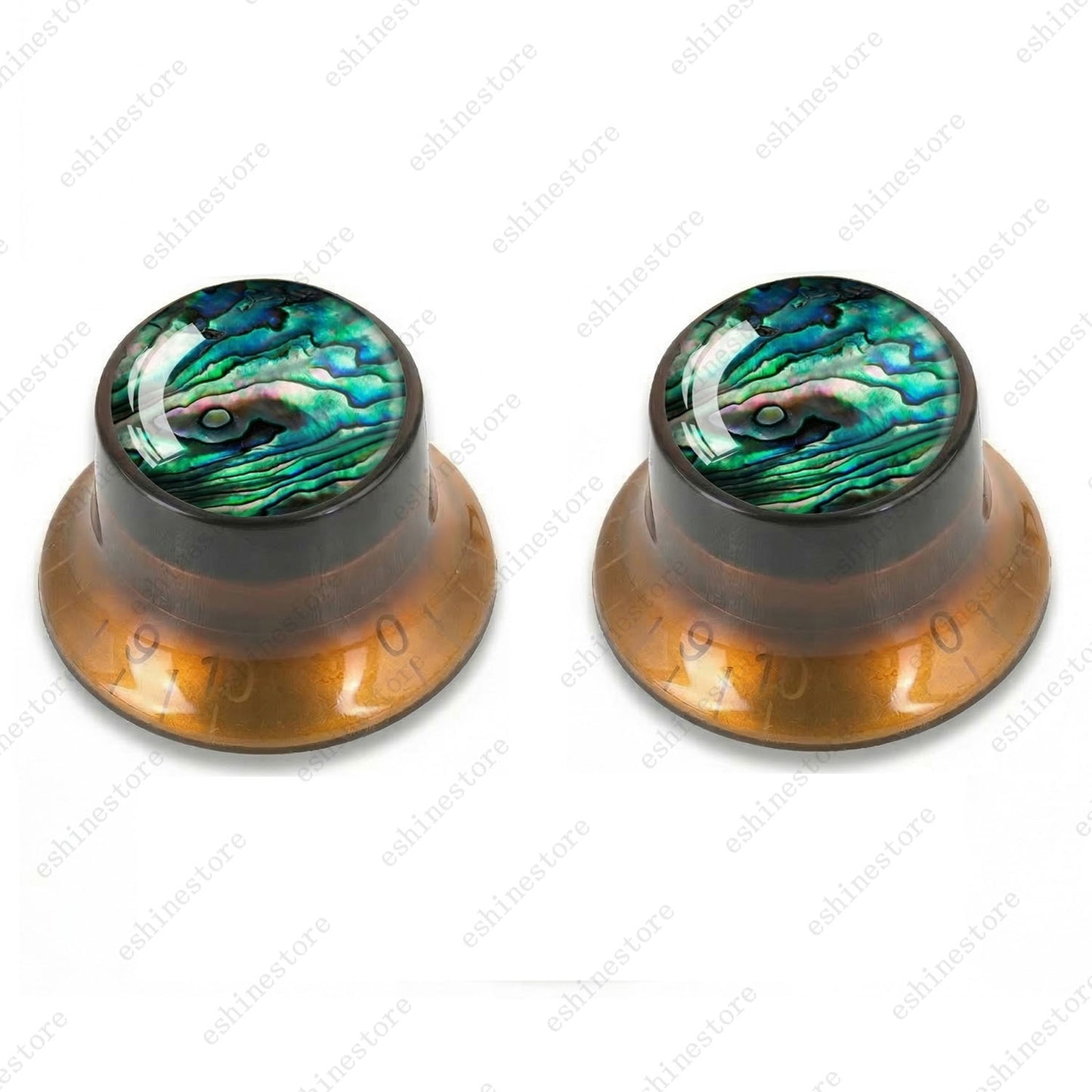 Guitar Reflector Knob with Seashell Pattern Cap Top Hat Knob for Les Paul SG -10