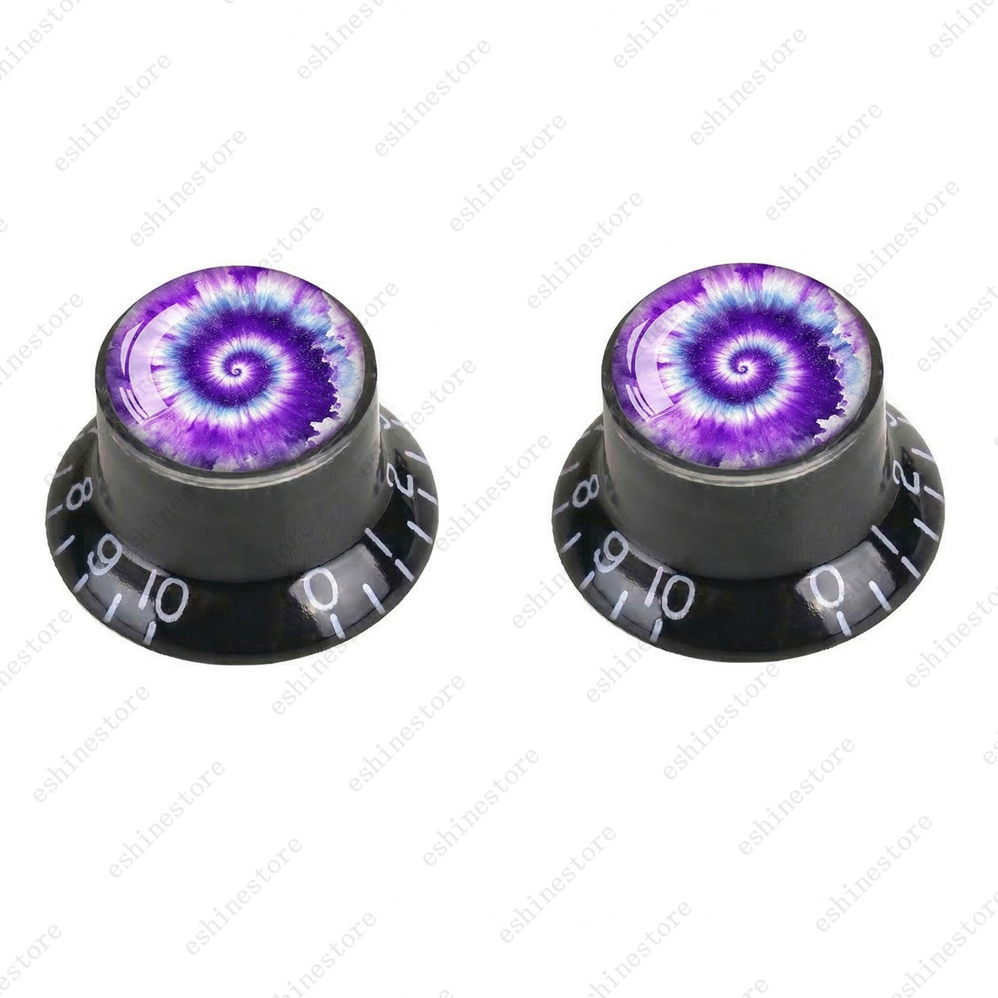 Guitar Reflector Knobs with Spiral Tie Dye Cap Top Hat Knob for Les Paul SG - 09