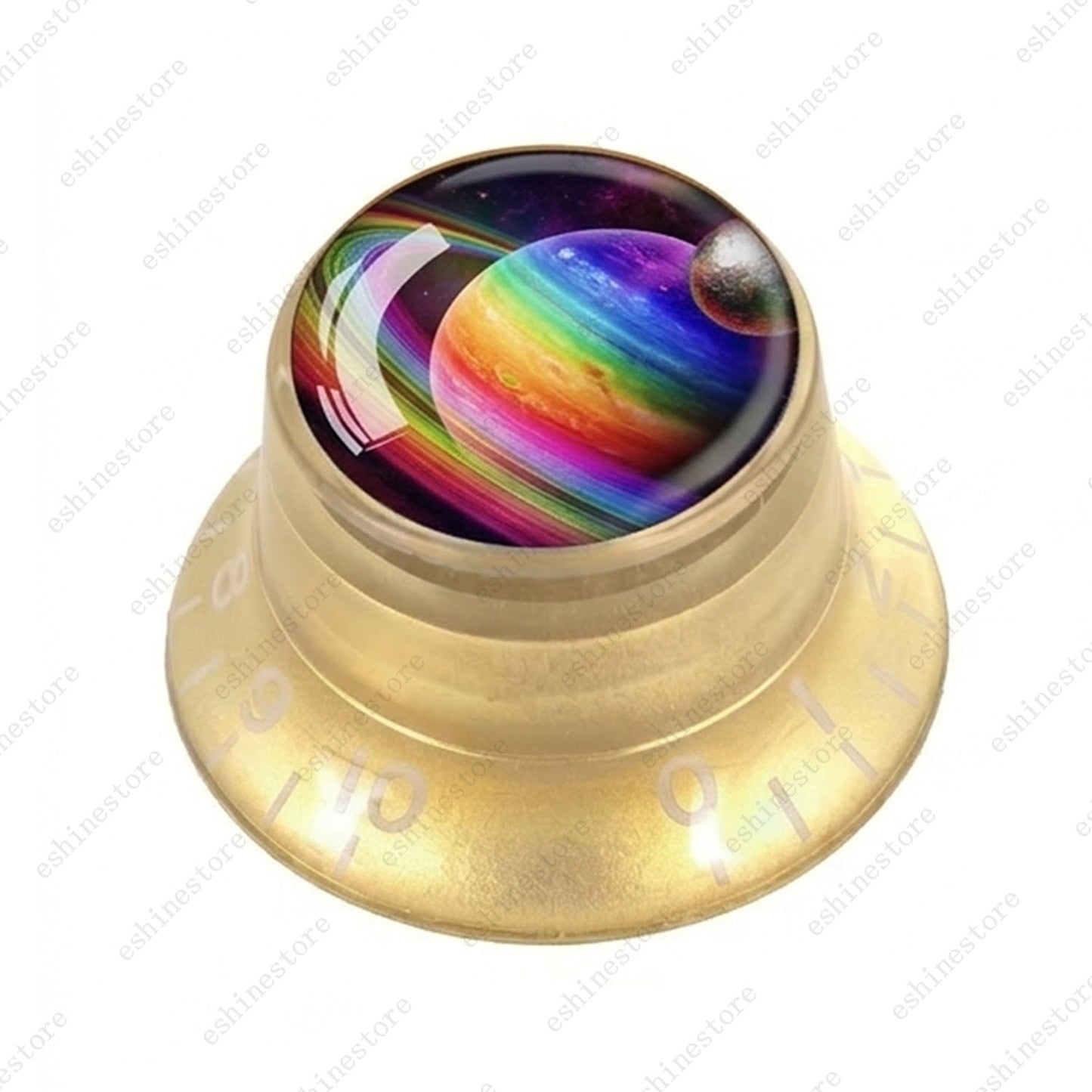 Guitar Reflector Knobs w/ Rainbow Ball Design Cap Top Hat Knobs for Les Paul SG