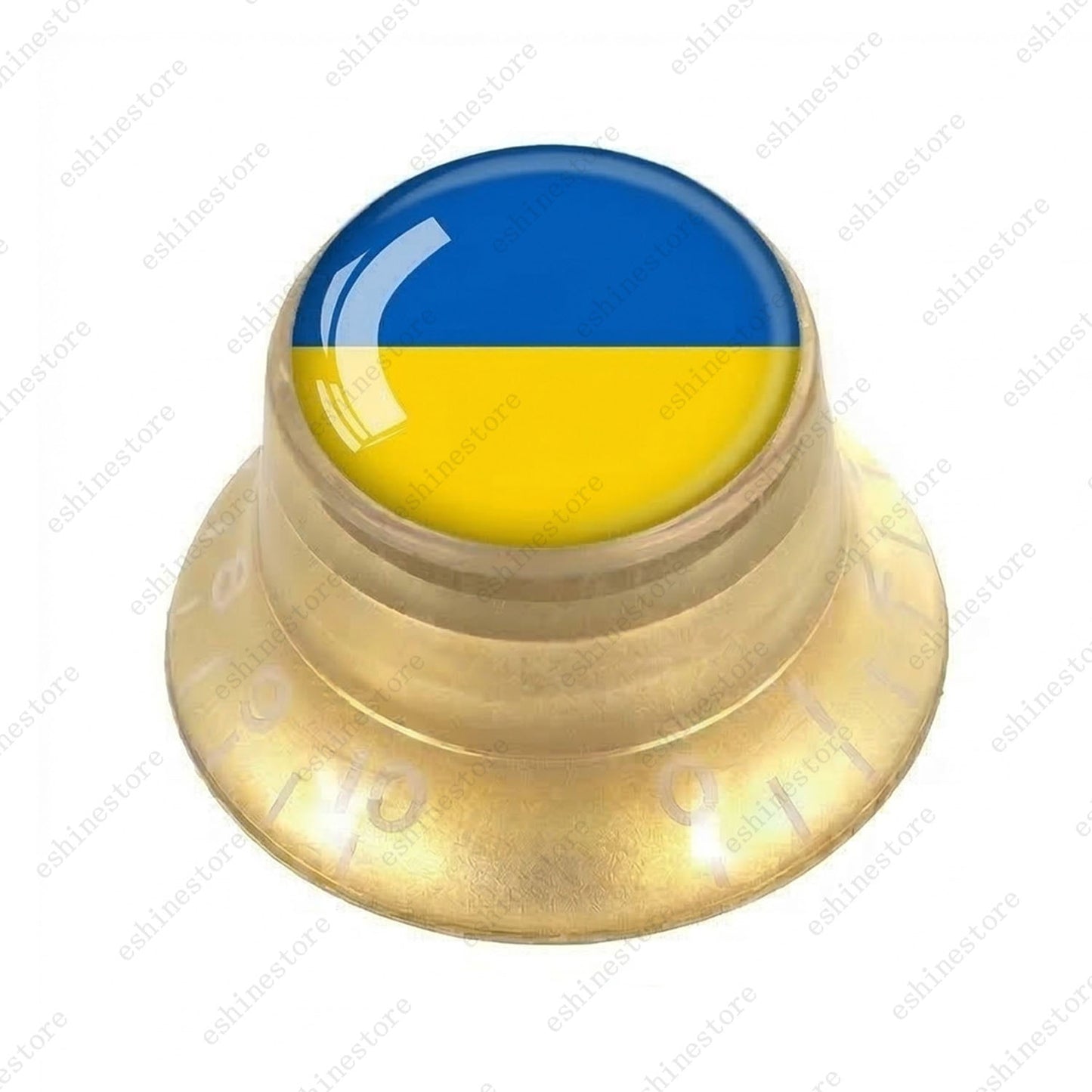 Guitar Reflector Knobs w/ Ukrainian Flag Design Cap Top Hat Knob for Les Paul SG