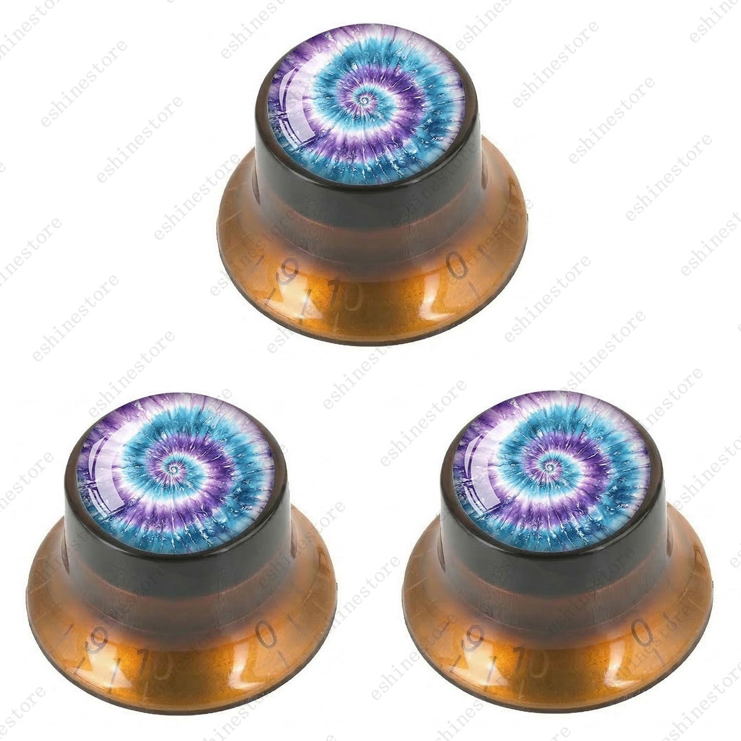 Guitar Reflector Knobs with Spiral Tie Dye Cap Top Hat Knob for Les Paul SG - 10