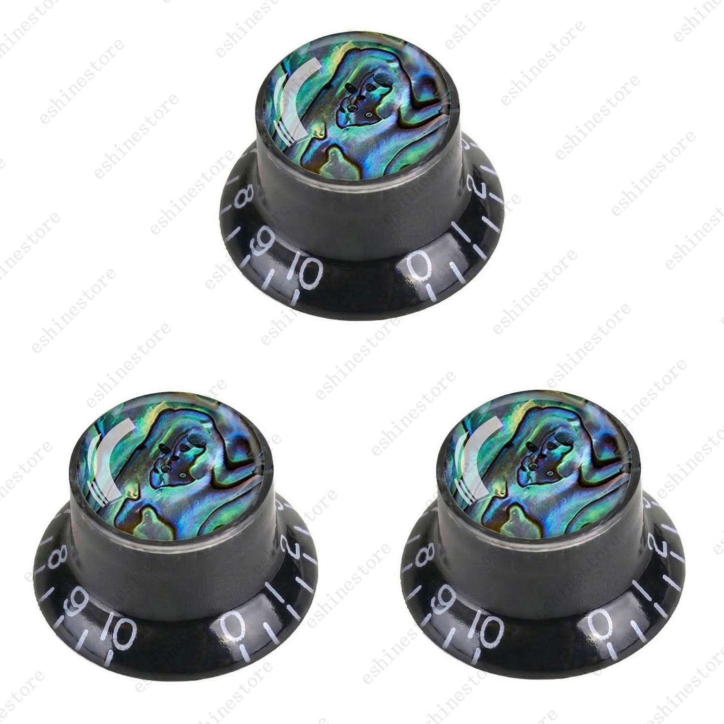 Guitar Reflector Knob with Seashell Pattern Cap Top Hat Knob for Les Paul SG -05