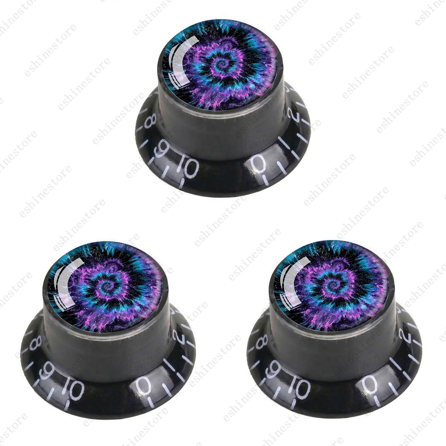 Guitar Reflector Knobs with Spiral Tie Dye Cap Top Hat Knob for Les Paul SG - 08