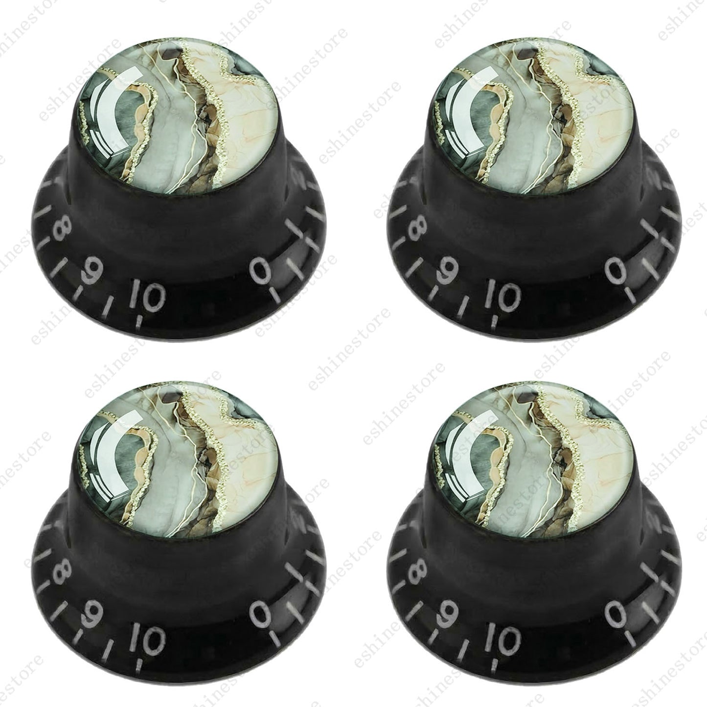 Guitar Reflector Knobs with Marble Texture Cap Top Hat Knob for Les Paul SG - 05