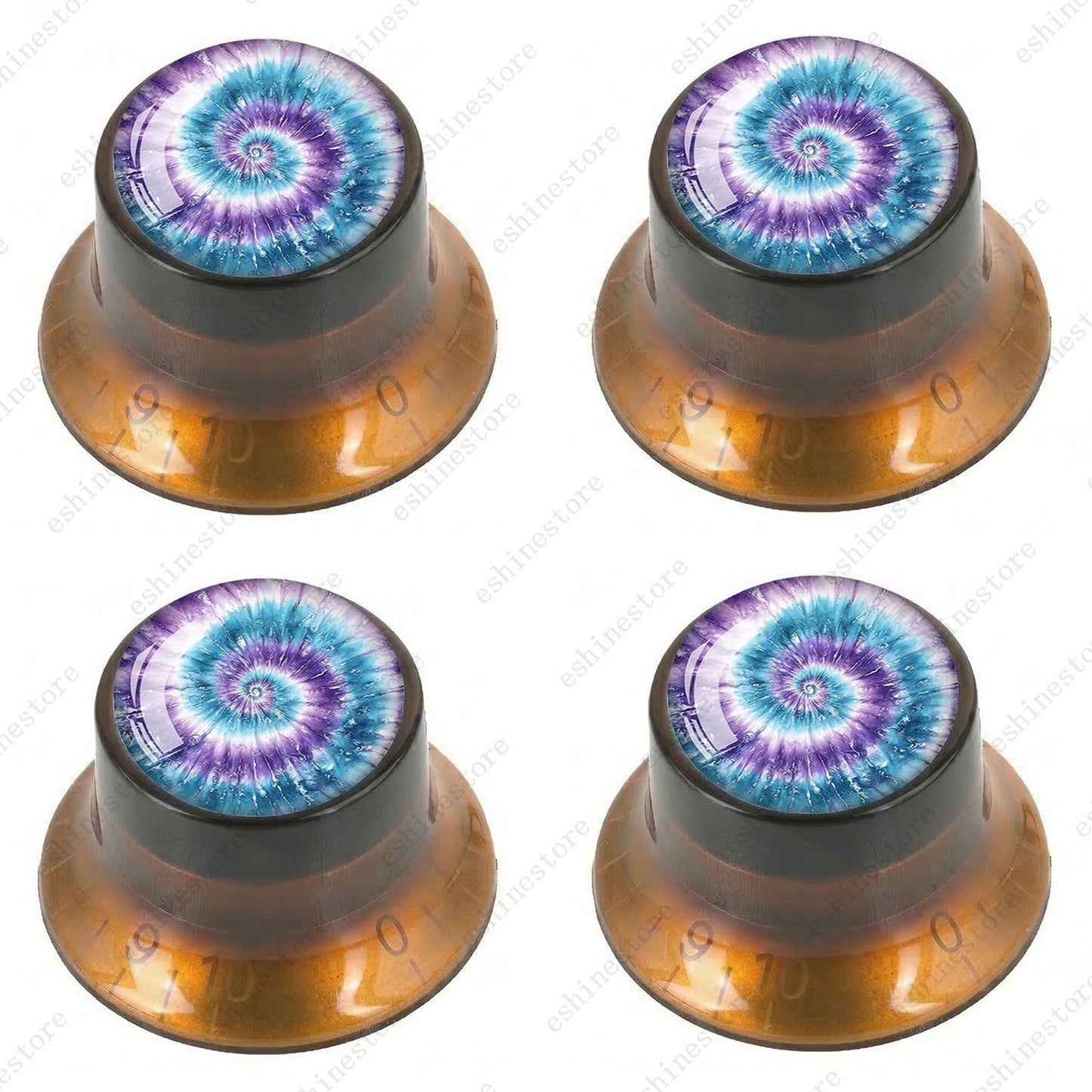 Guitar Reflector Knobs with Spiral Tie Dye Cap Top Hat Knob for Les Paul SG - 10