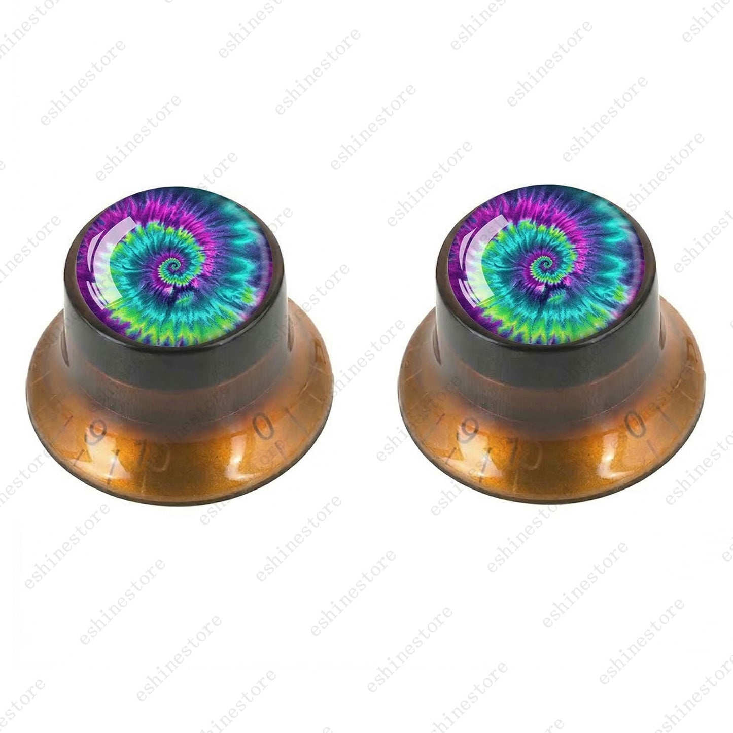 Guitar Reflector Knobs with Spiral Tie Dye Cap Top Hat Knob for Les Paul SG - 03