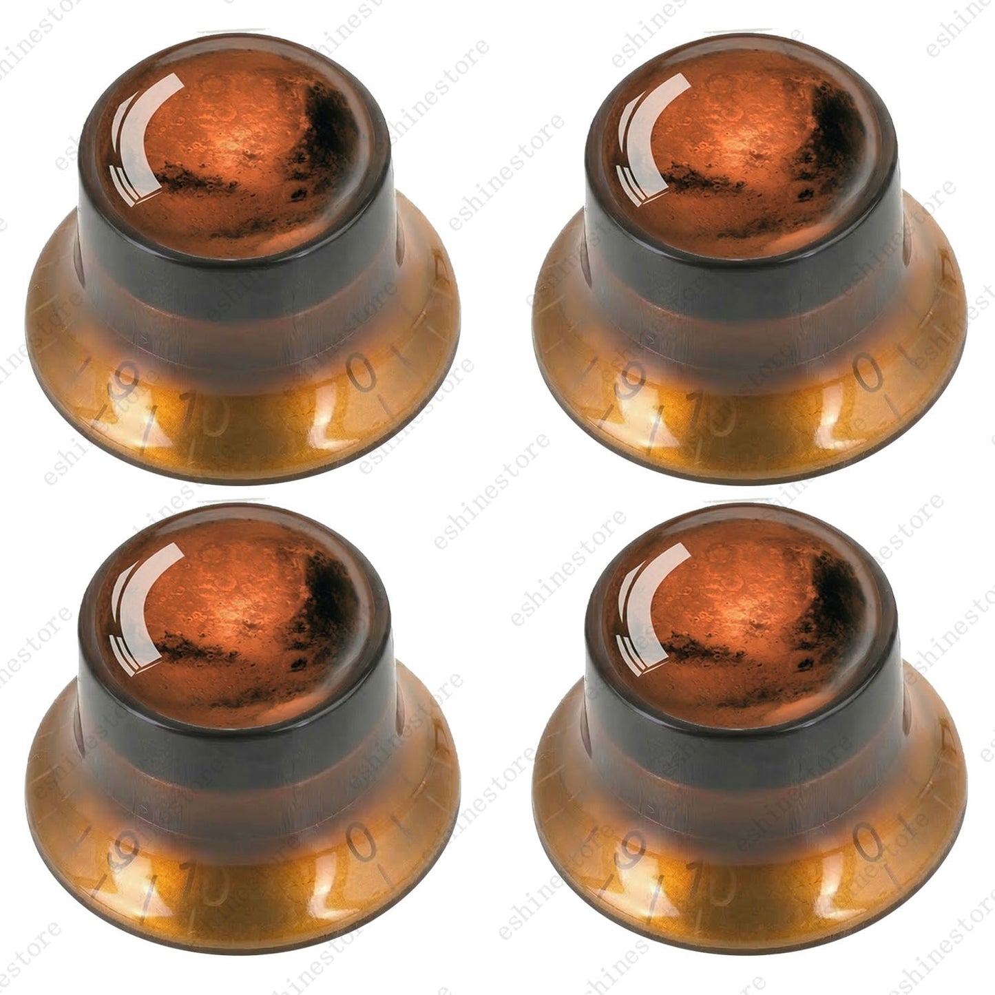 Guitar Reflector Knob with Mars Pattern Design Cap Top Hat Knob for Les Paul SG