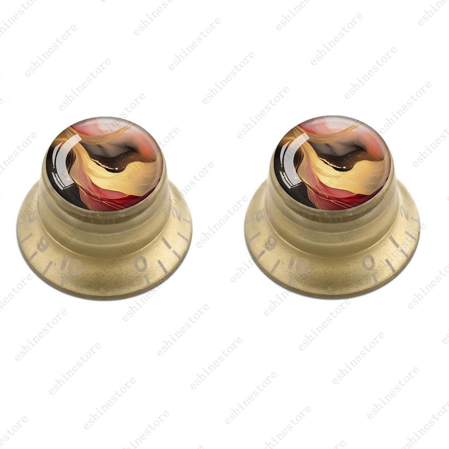 Guitar Reflector Knobs with Abstract Art Cap Top Hat Knobs for Les Paul SG - 02